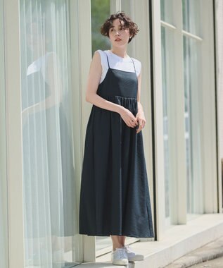 #Newans 【洗える】ボリュームキャミソールドレス ブラック系
