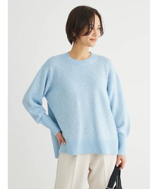 Green Parks ラメ糸ミックスニットプルオーバー Blue