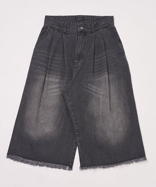 WEGO クロップドワイドデニムパンツ デニムブラック