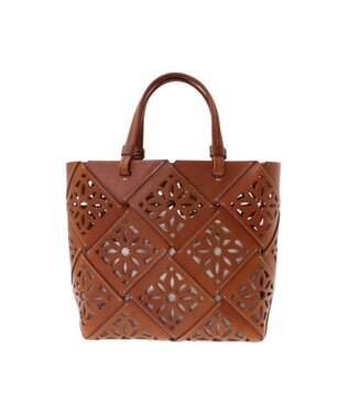 genten サスカットバスケット手提げバッグ＜M＞ チャ