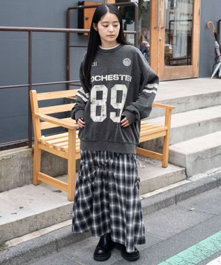 WEGO 【ユニセックス着用ITEM】ケミカルウォッシュナンバリングプルオーバー ブラックその他