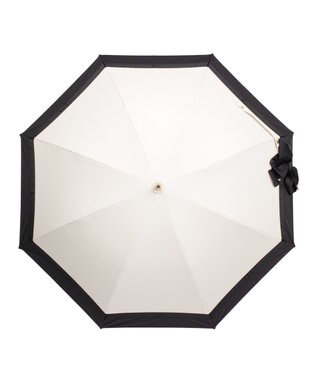 MOONBAT ランバン オン ブルー 晴雨兼用日傘 長傘 切り継ぎビジューリボン 遮光 遮熱 UV ベージュ