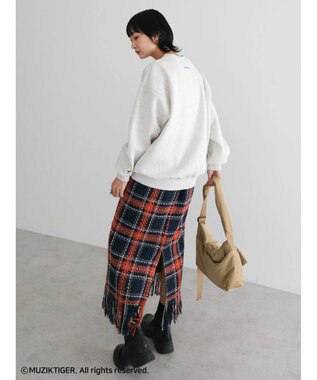 Green Parks ムジークタイガー／裏起毛プリントプルオーバー Oatmeal