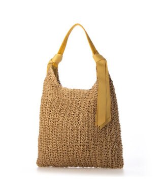 UNBILLION カシュカシュ cachecache / 下がりグログラン柄編みトートバッグ マスタード