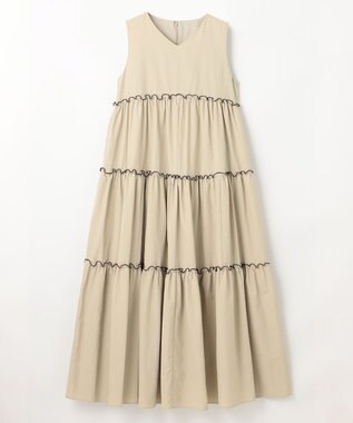 #Newans ボリュームティアードワンピース ベージュ