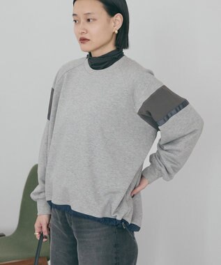 AMERICAN HOLIC 異素材ドロスト配色プルオーバー Gray Mixture