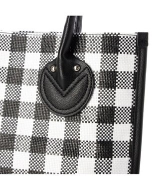 UNBILLION cachecache チェック柄ポリプロピレンシートトートバッグ ブラック
