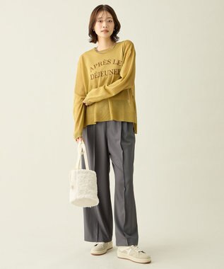 ANY L 【2SET】シアーロゴニット×タンクトップセット イエロー