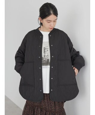 AMERICAN HOLIC キルポカリブ付きキルティングブルゾン Black