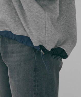 AMERICAN HOLIC 異素材ドロスト配色プルオーバー Gray Mixture