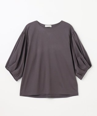 ANY シルケットスムースパフスリーブトップス チャコール