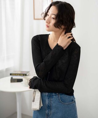 WEGO 【紫外線対策】シアーカーディガン ブラック