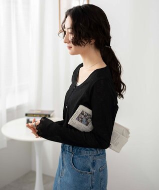 WEGO 【紫外線対策】シアーカーディガン ブラック