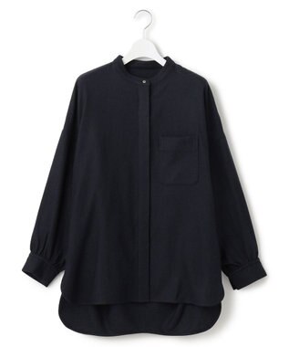 J.PRESS YORK STREET 【WOMEN】バンドカラーブラウス ネイビー系