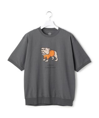 J.PRESS YORK STREET 【UNISEX】ブルドックプリント クルーネック Tシャツ