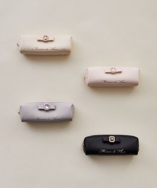 Maison de FLEUR パールビジュー合皮リボンロングポーチ Light Pink