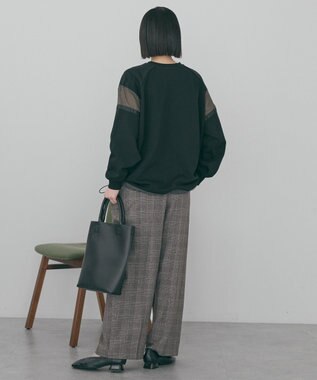 AMERICAN HOLIC 異素材ドロスト配色プルオーバー Black