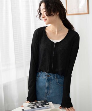 WEGO 【紫外線対策】シアーカーディガン ブラック
