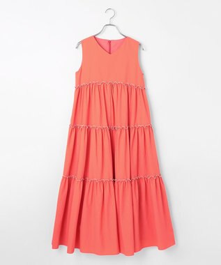 #Newans ボリュームティアードワンピース オレンジ