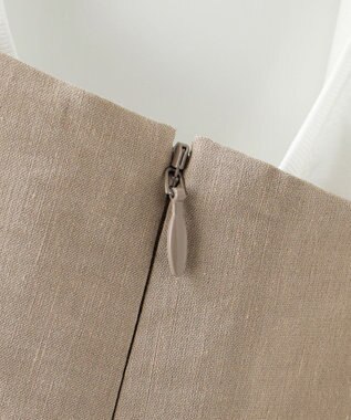 23区 L 【GOLD LABEL】クリスピーリネンストレッチ キャミソールワンピース ブラウン系