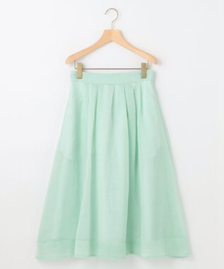 組曲 S 【WEB限定】シアーボイルタックフレア スカート スモーキーグリーン系