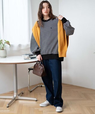 WEGO U.S. POLO ASSN.　だぼそでワンポイントスウェット ブラックボーダー