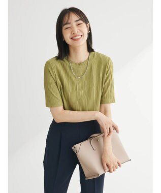 Green Parks プリーツ５分袖プルオーバー Light Green