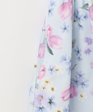 ANY KIDS オン・オフショルダー チューリップ ワンピース サックスブルー系