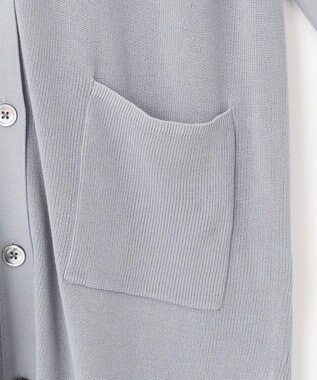 J.PRESS LADIES L 【洗える】COTTON MODAL Vネック カーディガン ダルブルー系