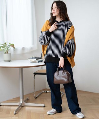 WEGO U.S. POLO ASSN.　だぼそでワンポイントスウェット ブラックボーダー