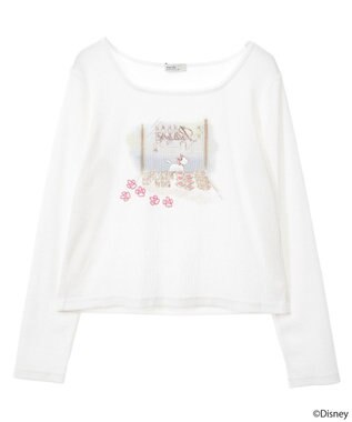 earth music&ecology Ｄｉｓｎｅｙ／Ｍａｒｉｅスクエアネックプルオーバー Off White