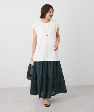 CRAFT STANDARD BOUTIQUE レイヤード風ピグメントカットチュニック White