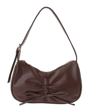 earth music&ecology リボンドロストハンドバッグ Brown