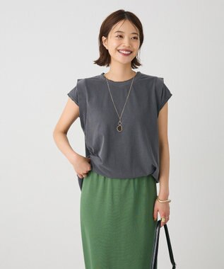 CRAFT STANDARD BOUTIQUE レイヤード風ピグメントカットチュニック Charcoal Gray