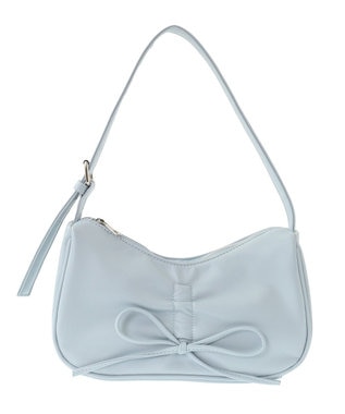 earth music&ecology リボンドロストハンドバッグ Ice Blue