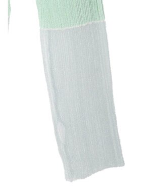 earth music&ecology シアー配色リブプルオーバー Green