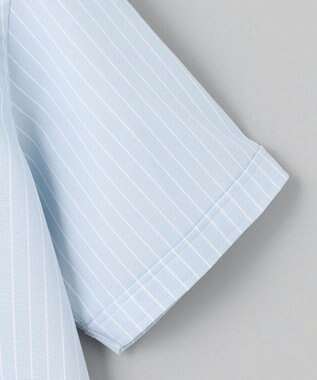GOTAIRIKU 春夏向け【形態安定】SUMMERPREMIUMPLEATS_スモールワイドカラー 半袖ドレスシャツ（ストライプ/チェック） サックスブルー系1