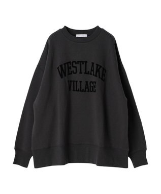 Green Parks 裏起毛フロッキーロゴプルオーバー Charcoal Gray