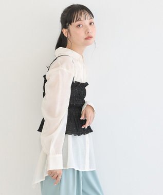 earth music&ecology スパンコールシャーリングビスチェ Black