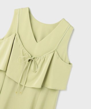 GRACE CONTINENTAL サテンレイヤードワンピース ライトグリーン