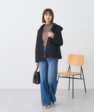 earth music&ecology 【フード取り外し可】2WAYフードコート Black