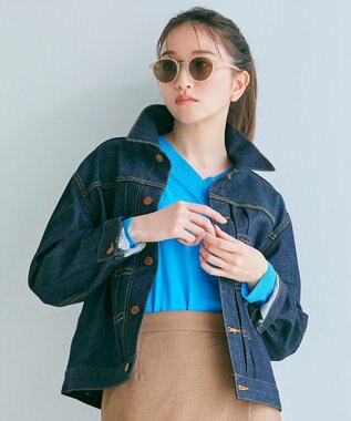 UNFILO 【抗菌防臭】スタイルアップニット NEW Ｖネック ブルー