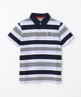 J.PRESS KIDS 【140-170cm】ボーダー ポロシャツ ネイビー系1