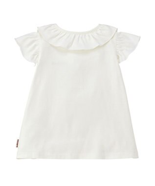 MIKI HOUSE HOT BISCUITS 【70-110cm】 天竺素材 フリル 半袖Tシャツ 白