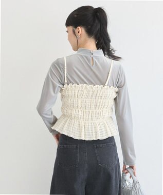 earth music&ecology スパンコールシャーリングビスチェ Ivory