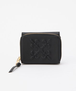 russet 【2025AW新作】エンボスモノグラム三つ折りウォレット(SO-433) Black