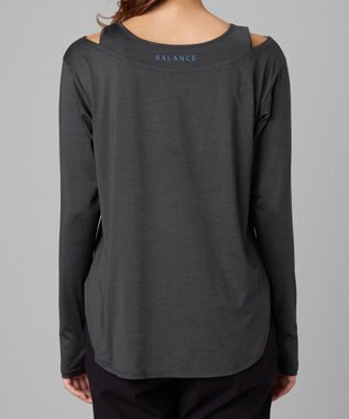 Chacott Chacott BALANCE ドライストレッチリフレクター長袖Tシャツ ダークグレー杢