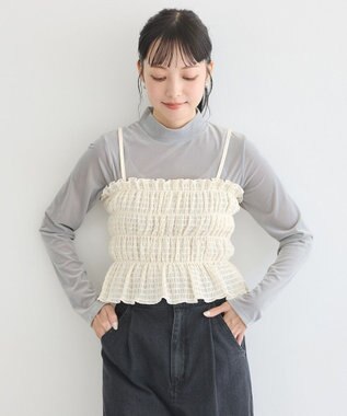 earth music&ecology スパンコールシャーリングビスチェ Ivory