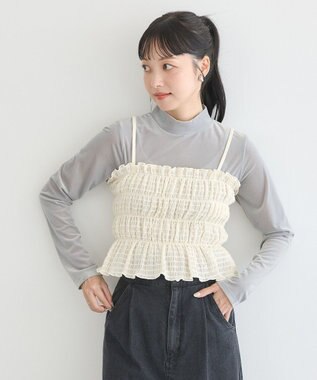 earth music&ecology スパンコールシャーリングビスチェ Ivory