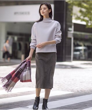 J.PRESS LADIES 【洗える】スエードダンボール スカート グレー系